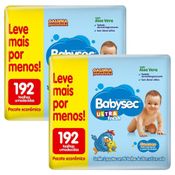 Kit 2 Lenço Umedecido Babysec Galinha Pintadinha Ultrafresh 192 unidades cada