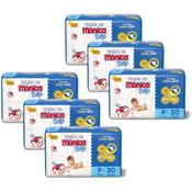 Kit 6 Fraldas Turma da Mônica Baby Jumbo P com 30un cada