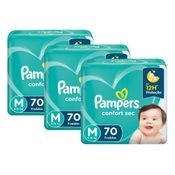 Kit Fralda Pampers Confort Sec Super Tamanho M com 210 unidades