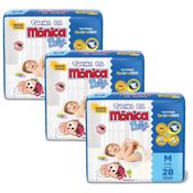 Kit 3 Fraldas Turma da Mônica Baby Jumbo M com 28un cada