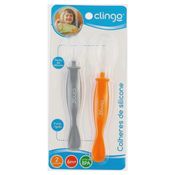 Conjunto Colheres Silicone - Clingo - Colors - Ponta Dupla