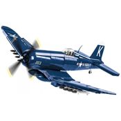 Kit de Construção Avião Corsair F4U 4 da Guerra da Coréia com 520 Peças, COBI, Azul