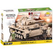 Kit de Construção Tanque J Panzer III Ausf da Segunda Guerra Mundial com 780 Peças, COBI, Marrom