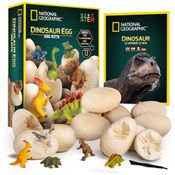 Kit de Escavação com 12 Ovos com Figuras de Dinossauros para Crianças, National Geographic