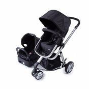 Carrinho com Bebê Conforto Travel System Trio Mobi Safety 1St - Black  Silver