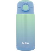 Copo Térmico Parede Dupla Com Canudo Azul 400ml 15933 -Buba