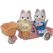Sylvanian Families - Conjunto Bicicleta Dupla - Irmã e Irmão Huskys