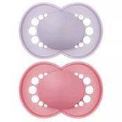 Chupeta Borracha Natural 16 Meses Dupla Rosa - Mam Baby