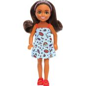 Barbie Chelsea Vestido Azul e Sapatos Laranja - Mattel
