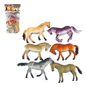 Kit 10 Cavalos Mini Animais Selvagens Mini Fazenda Coloridos