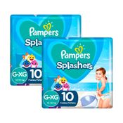 Kit 20 Fraldas Pampers para Água Splashers Baby Shark G-XG