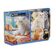Quebra-cabeça 500 peças Duplo Gatos