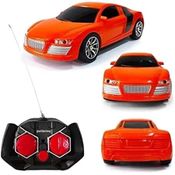 Carrinho Rc Ultra Car Laranja Controle Remoto 6 Funcoes