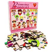 Quebra-Cabeça Bonecas 70 Peças Carimbras - Brinquedo Educativo em Madeira