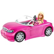 Carro Conversível da Barbie com 2 Lugares e Boneca Inclusa, Rosa