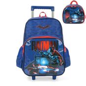 Kit Mochila de Rodinhas e Lancheira Luxcel Batman Azul