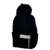 Gorro de Tricô Para Meninos Com Pompom Azul Marinho