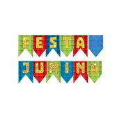 Painel Bandeirinhas São João Pendurar Decoração Festa Junina EVA Pendurar Pode Tomar Chuva