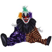 Boneco Halloween Palhaço Bill Assustador Eletrônico Musical Pula Sozinho da Gargalhada Luz nos Olhos Sensor Automático