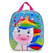 Mochila Pequena Maxtoy Cute Unicorn Azul