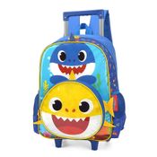 Mochila de Rodinhas Com Alça Luxcel Baby Shark Azul Escuro