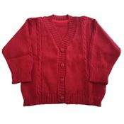 Casaco de Tricô de Bebê Trançado Tricô Kids Vermelho