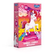 Quebra Cabeça 100 PÇ Metalizado Reino dos Unicornios Toyster