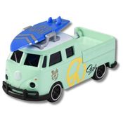 Miniatura Carro Volkswagen Kombi Pickup T1 Surf 1/64 Verde Majorette