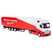 Miniatura Caminhão Baú Mercedes Benz Actros Firestone 1/43 Bburago 31460
