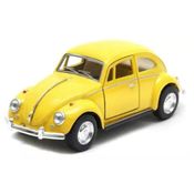 Miniatura Carro Volkswagen Fusca 1967 1/32 Amarelo Kinsmart KT5057D