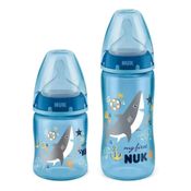 Kit 2 Mamadeiras Nuk Anticólica 300ml+150ml Azul - PA7063-MB