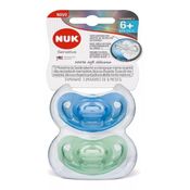 Kit Com 2 Chupetas Sensitive 100% Soft Silicone 6 Meses T.2 - Nuk