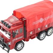 Brinquedo Caminhão Miniatura Bombeiros Resgate Vermelho A Fricção