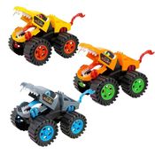 Kit Brinquedos Monster Truck Wolf Carrinho Miniatura Fricção 29,5cm