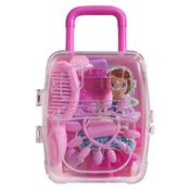 Maleta Kit De Beleza Rosa Infantil Fashion 6 Acessórios