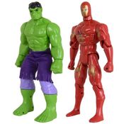 Kit Dupla De Heróis Homem De Ferro Incrível Hulk Articulável