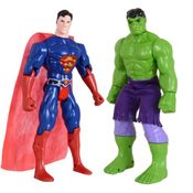 Kit Dupla De Heróis Super Homem e Incrível Hulk Articuláveis