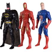 Kit Trio Brinquedos Batmam Capitão America Homem Ferro 29cm