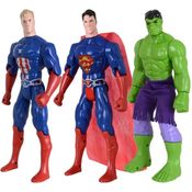Kit Trio Brinquedos Hulk Capitão America Super Homem 29cm