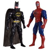 Kit Dupla De Heróis Homem Aranha Batmam Traje Articuláveis