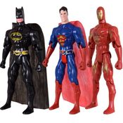 Kit Trio Brinquedos Batmam Super Homem Homem De Ferro 29cm