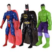 Kit Trio Brinquedos Incrível Hulk Batmam Super Homem 29cm