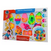Kit Chocalho e Mordedor Infantil Brinquedo 10 Peças
