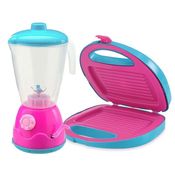Kit Mini Brinquedo Cozinha Liquidificador E Sanduicheira