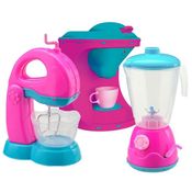 Kit Mini Brinquedo Cozinha Batedeira Cafeteira E Liquidificador