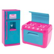 Kit Mini Brinquedo Cozinha Fogão E Geladeira
