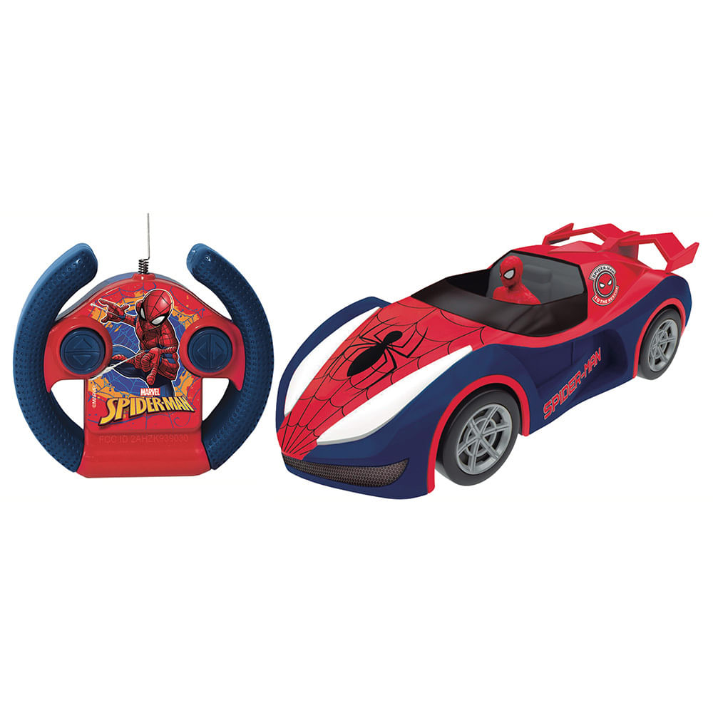 Carrinho de Controle Remoto - Spiderman - High Speed - Preto - Candide