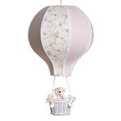 Lustre Balão Grande Rosa Com Ursinha