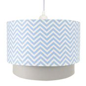 Lustre Tubular Duplo Chevron Azul