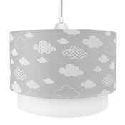 Lustre Tubular Duplo Nuvem Chevron Cinza